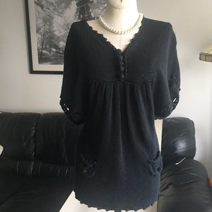 Black Ona Sáez hand made cardigan. Good Cond. S.1